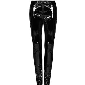 achetez pas cher PUNK RAVE Pantalon ‘Toxica’ En Vinyle Noir 54