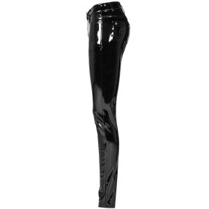 achetez pas cher PUNK RAVE Pantalon ‘Toxica’ En Vinyle Noir 58