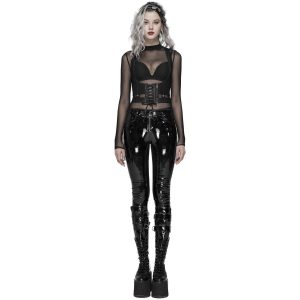 achetez pas cher PUNK RAVE Pantalon ‘Toxica’ En Vinyle Noir 30