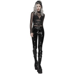 achetez pas cher PUNK RAVE Pantalon ‘Toxica’ En Vinyle Noir 32