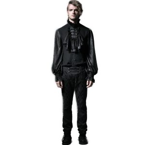 PUNK RAVE Pantalon ‘Vampyr’ En Brocart Noir soldes en ligne 24