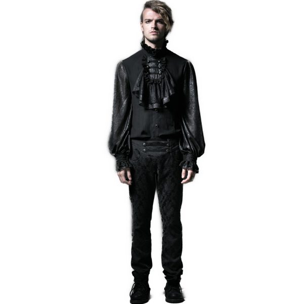 PUNK RAVE Pantalon ‘Vampyr’ En Brocart Noir soldes en ligne 3