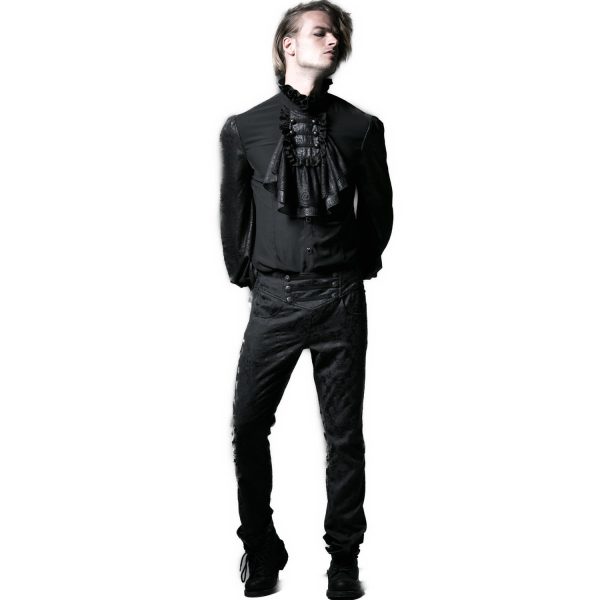 PUNK RAVE Pantalon ‘Vampyr’ En Brocart Noir soldes en ligne 4