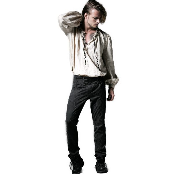 PUNK RAVE Pantalon ‘Vampyr’ En Brocart Noir soldes en ligne 5