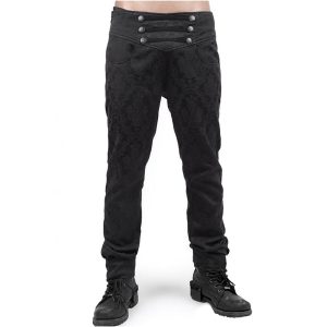 PUNK RAVE Pantalon ‘Vampyr’ En Brocart Noir soldes en ligne 34