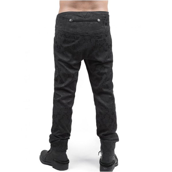 PUNK RAVE Pantalon ‘Vampyr’ En Brocart Noir soldes en ligne 9