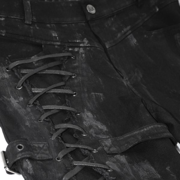 vente pas cher DEVIL FASHION Pantalon ‘Wasteland’ En Jean Noir 14