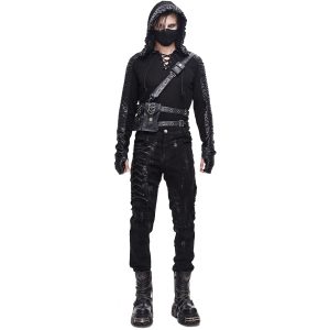 vente pas cher DEVIL FASHION Pantalon ‘Wasteland’ En Jean Noir 24