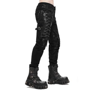 vente pas cher DEVIL FASHION Pantalon ‘Wasteland’ En Jean Noir 30