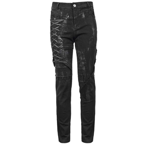 vente pas cher DEVIL FASHION Pantalon ‘Wasteland’ En Jean Noir 9