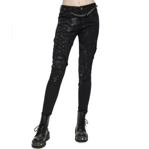 DEVIL FASHION Pantalon ‘Wasteland’ Noir Pour Femmes REMISE allant jusqu. 29