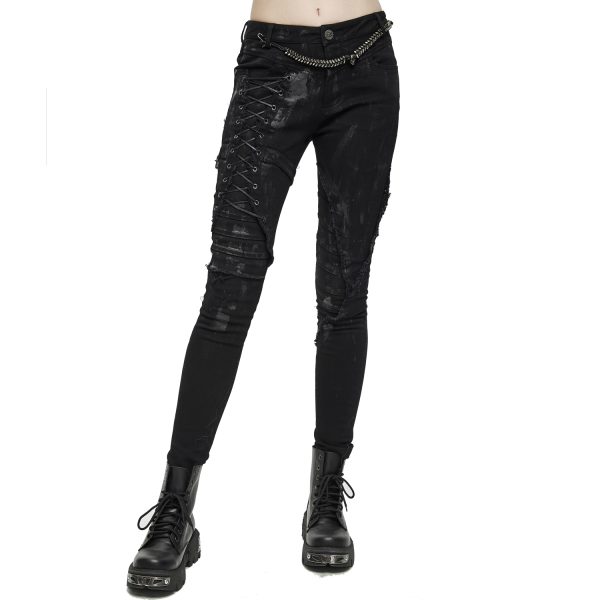 DEVIL FASHION Pantalon ‘Wasteland’ Noir Pour Femmes REMISE allant jusqu. 6