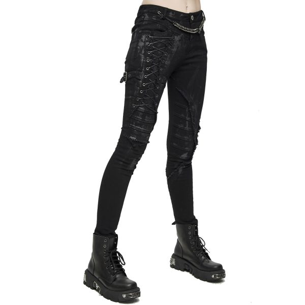 DEVIL FASHION Pantalon ‘Wasteland’ Noir Pour Femmes REMISE allant jusqu. 8