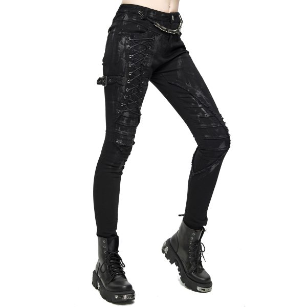 DEVIL FASHION Pantalon ‘Wasteland’ Noir Pour Femmes REMISE allant jusqu. 10