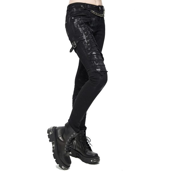 DEVIL FASHION Pantalon ‘Wasteland’ Noir Pour Femmes REMISE allant jusqu. 11