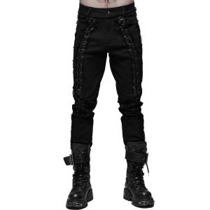 PUNK RAVE Pantalon ‘Wolfram’ Noir mode tendance 39