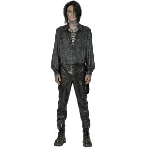 PUNK RAVE Pantalon ‘Xanthus’ En Simili Cuir Noir des prix incroyables 24