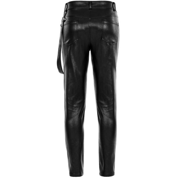 PUNK RAVE Pantalon ‘Xanthus’ En Simili Cuir Noir des prix incroyables 21