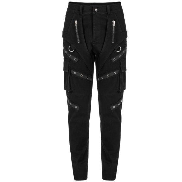 pas cher PUNK RAVE Pantalon ‘Ywain’ En Denim Noir 10