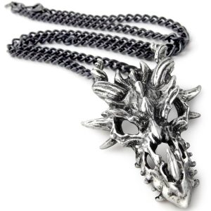 soldes pas cher Alchemy Metal-Wear Pendentif ‘Dragon Skull’ 6