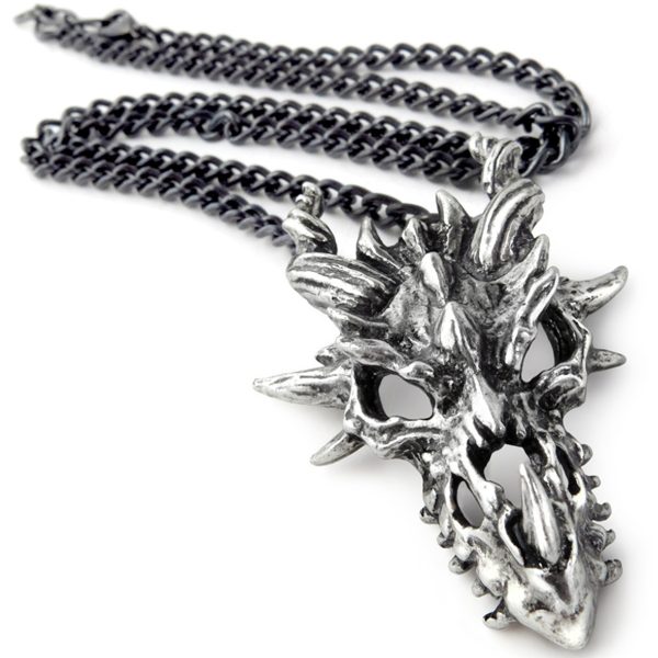 soldes pas cher Alchemy Metal-Wear Pendentif ‘Dragon Skull’ 3