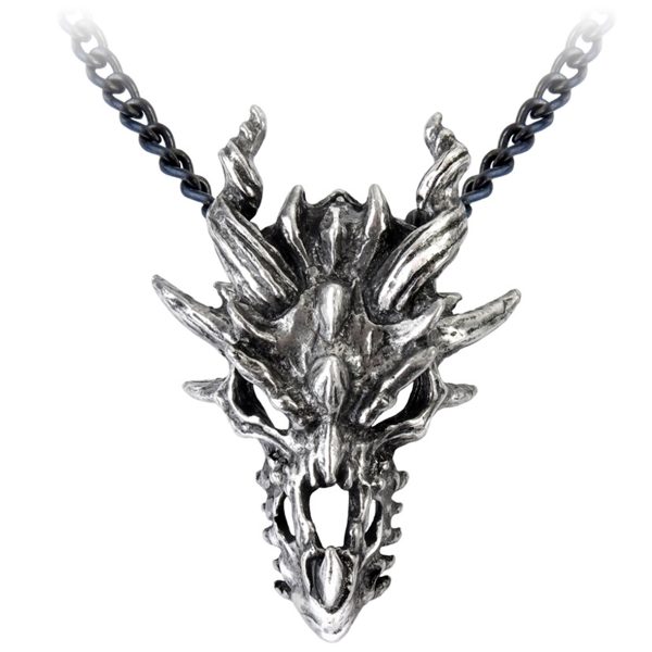 soldes pas cher Alchemy Metal-Wear Pendentif ‘Dragon Skull’ 1