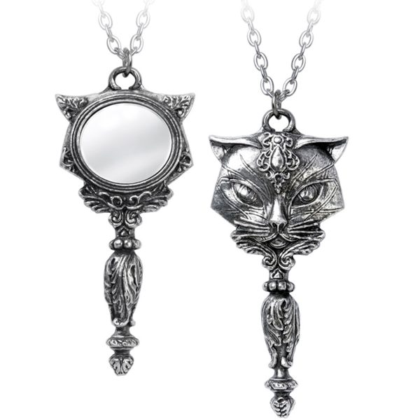 soldes pas cher ALCHEMY GOTHIC Pendentif ‘Sacred Cat Vanitas’ 4