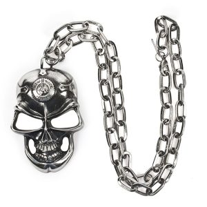 NEW ROCK Pendentif Skull Argenté Avec Chaîne site soldes 7