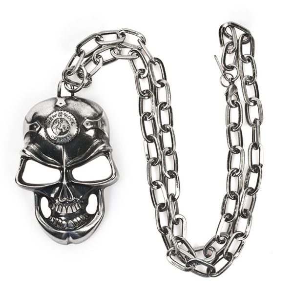 NEW ROCK Pendentif Skull Argenté Avec Chaîne site soldes 3