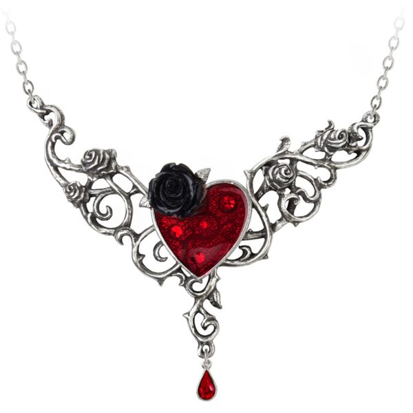 vente pas cher ALCHEMY GOTHIC Pendentif ‘The Blood Rose Heart’ 1