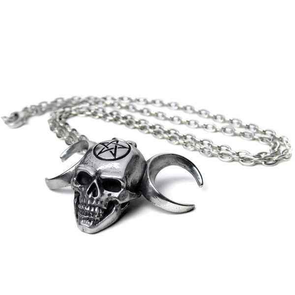 ALCHEMY GOTHIC Pendentif ‘Truinity Skull’ magasin solde 3