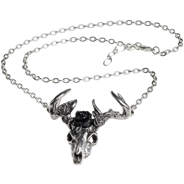 ALCHEMY GOTHIC Pendentif ‘White Hart, Black Rose’ boutique en ligne france 3