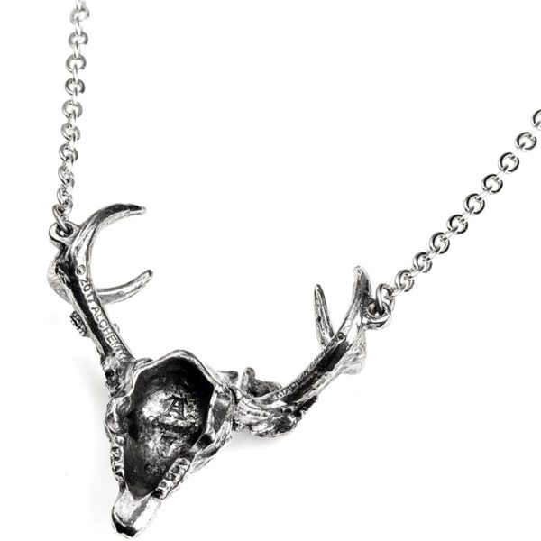 ALCHEMY GOTHIC Pendentif ‘White Hart, Black Rose’ boutique en ligne france 4