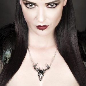 ALCHEMY GOTHIC Pendentif ‘White Hart, Black Rose’ boutique en ligne france 12