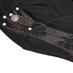 mode tendance PUNK RAVE Polo Asymétrique à Capuche ‘Morok’ Noir 37