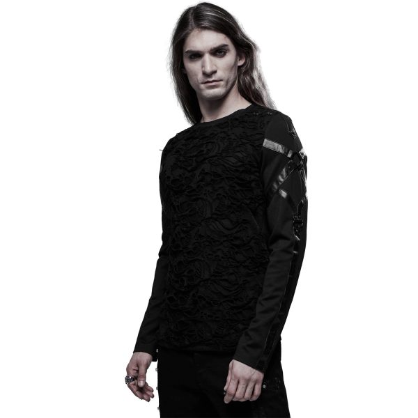 PUNK RAVE Polo Manches Longues ‘Astaroth’ Noir Paris 6