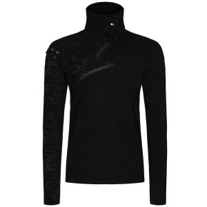 PUNK RAVE Polo Manches Longues ‘Black Plague’ Noir prix de gros 25