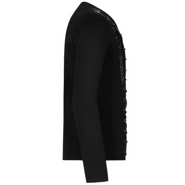 de garantie authentique PUNK RAVE Polo Manches Longues ‘Dark Devil’ Noir 12