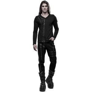 de garantie authentique PUNK RAVE Polo Manches Longues ‘Dark Devil’ Noir 25