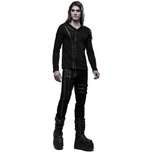 de garantie authentique PUNK RAVE Polo Manches Longues ‘Dark Devil’ Noir 27