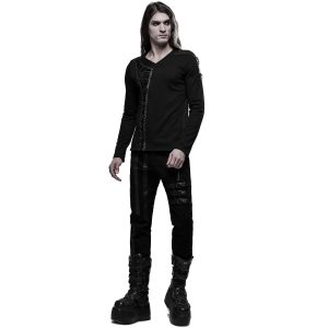 de garantie authentique PUNK RAVE Polo Manches Longues ‘Dark Devil’ Noir 29