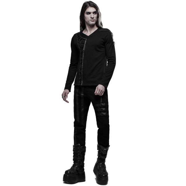 de garantie authentique PUNK RAVE Polo Manches Longues ‘Dark Devil’ Noir 8