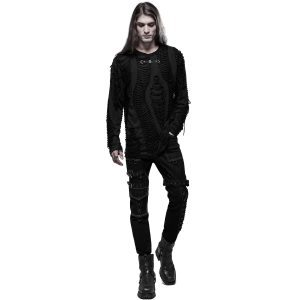 PUNK RAVE Polo Manches Longues ‘Goth Broken’ Noir shopping pas cher 41