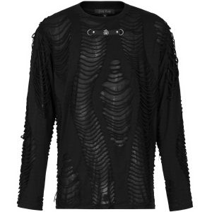 PUNK RAVE Polo Manches Longues ‘Goth Broken’ Noir shopping pas cher 47