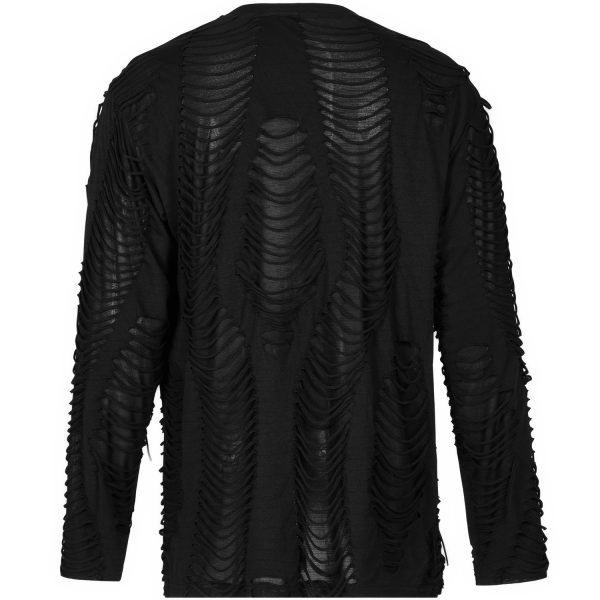 PUNK RAVE Polo Manches Longues ‘Goth Broken’ Noir shopping pas cher 16