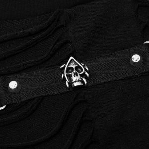 PUNK RAVE Polo Manches Longues ‘Goth Broken’ Noir shopping pas cher 53