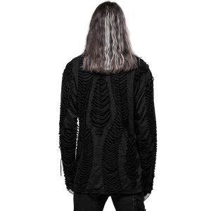 PUNK RAVE Polo Manches Longues ‘Goth Broken’ Noir shopping pas cher 25