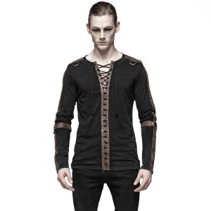 PUNK RAVE Polo Manches Longues ‘Nautilus’ Noir Et Marron magasin pour 18