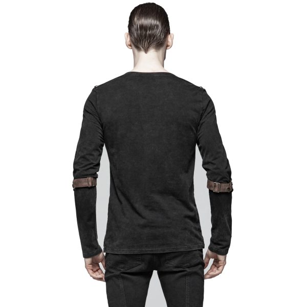 PUNK RAVE Polo Manches Longues ‘Nautilus’ Noir Et Marron magasin pour 4