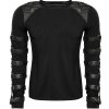 ﻿soldes PUNK RAVE Polo Manches Longues ‘Ozgoth’ Noir 55